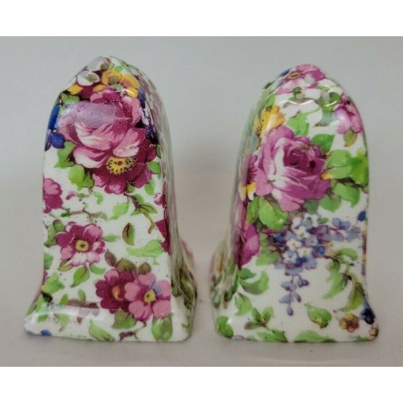 Vintage Floral Chintz Salt &‎ Pepper Shakers England - Picture 1 of 8